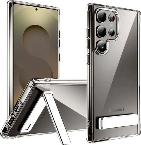 Vista 9 de CEDO - Funda con soporte para Samsung Galaxy S22 Ultra, ajustable en 3 direcciones con soporte de metal, parachoques a prueba de golpes de grado