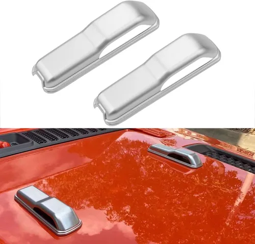 Vista 9 de Cubierta de la bisagra del capó del motor Decoración Trim Cover Accesorios de decoración externa (negro)