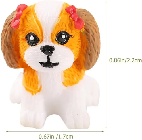 Vista 3 de Yardwe 12 figuras miniatura para cachorros, mini estatua de perro de resina, adornos de perro de dibujos animados, modelo de perro pequeño