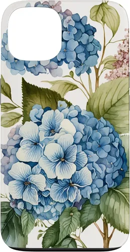Vista 7 de Watercolour Vintage Blue Hydrangea with Flower Flower Case for iPhone 16