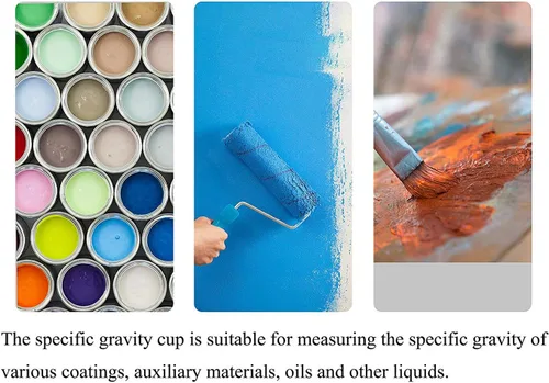 Vista 5 de CGOLDENWALL QBB-3.4 fl oz Densidad de Pintura Específica Gravedad Copas 100cc/ml Acero Inoxidable