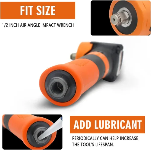 Vista 4 de Llave de impacto de ángulo de aire de 1/2 pulgada, WORKPAD 370 FT-LB 3.9 in Llave de impacto de aire de mango largo