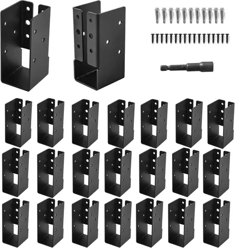 Vista 12 de 4 piezas de perchas ocultas para vigas, perchas ocultas con brida de 4"x6" para exteriores, perchas ocultas para vigas con recubrimiento en polvo