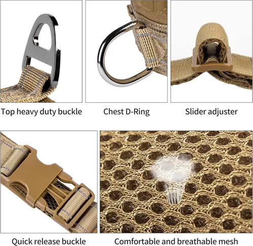 Vista 2 de Annchwool Arnés para perro sin tirones con funda para Airtag y dos parches, ajuste rápido y arnés reflectante a prueba de escapes, arnés de chaleco