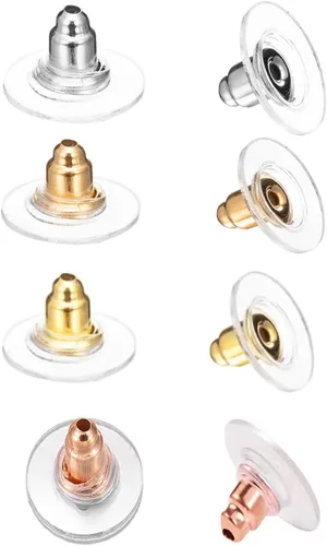 Vista 8 de Parte trasera de aretes dorada, parte trasera de aretes para orejas caídas/tachuelas/aretes pesados, 100 piezas levantadores de aretes (dorado)