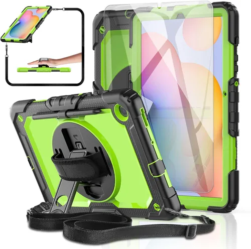 Funda para Samsung Galaxy Tab S6 Lite de 10.4 pulgadas [con protector de pantalla de vidrio templado] 2024/2022/2020 (SM-P610/P615/P613/P619),