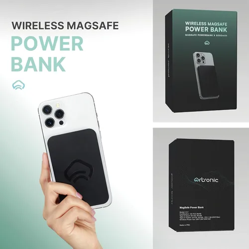 Vista 6 de Power Bank for Magsafe,Portable Slim Magnetic Battery Pack Fast Charging for Travel, 5000 mAh 20W Type C, Mobile Wireless Battery Bank Phone