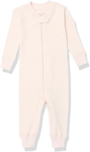 Vista 5 de Moon and Back Pijama unisex de una pieza de algodón orgánico sin pies para bebé Estrellas Naranja Coral