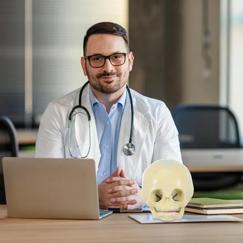 Vista 5 de Modelo anatómico de calavera humana – Modelo de cráneo de anatomía de cabeza esqueleto, modelo de 5.5 pulgadas para enseñanza médica, aprendizaje
