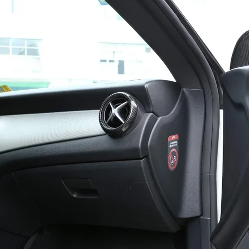 Vista 5 de LLKUANG Anillo de salida de ventilación de aire de estilo de fibra de carbono para Mercedes Benz CLA GLA C117 W117 X156 2013-19