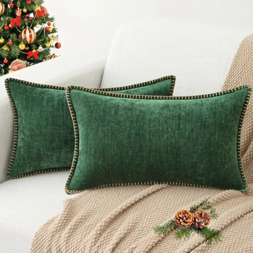 Vista 15 de decorUhome Juego de 2 fundas de almohada de felpilla suave y acogedora de otoño de 12 x 12 pulgadas, fundas decorativas modernas de terciopelo Aqua
