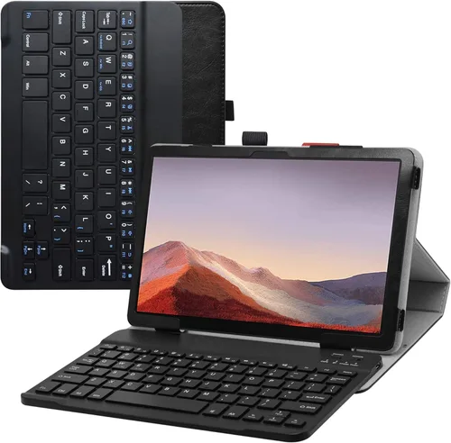 Vista 8 de T-Mobile Tablet compatible con TCL Tab 10 5G, funda de teclado desmontable de piel sintética vegana prémium para TCL Tab 10 5G TCL-9183W Metro