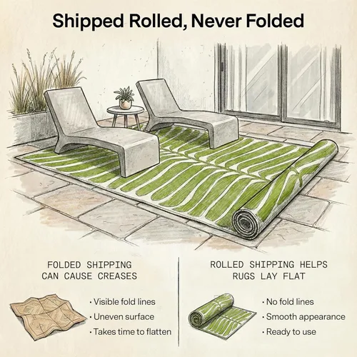 Vista 4 de Fab Habitat - Alfombra para exteriores, impermeable, resistente a la decoloración, sin arrugas, plástico reciclado de primera calidad, diseño