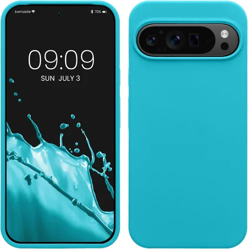Vista 141 de kwmobile Funda Compatible con Google Pixel 6 Pro - Funda de Teléfono de Silicona TPU con Acabado Suave - Azul Caribe
