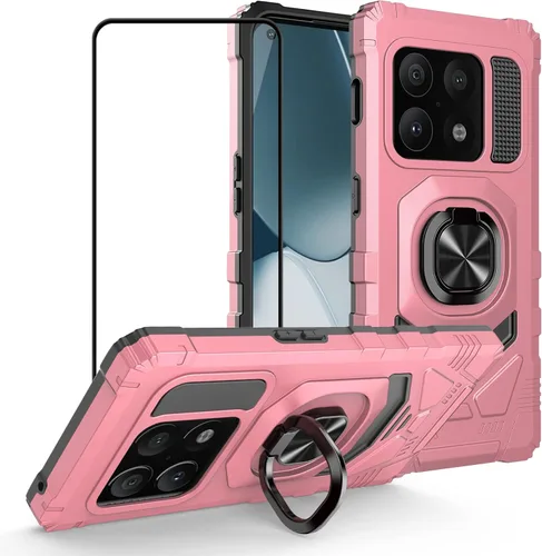 Vista 9 de Ailiber Funda compatible con OnePlus 10 Pro, funda 1+ 10 Pro con protector de pantalla, soporte de anillo para soporte magnético de automóvil