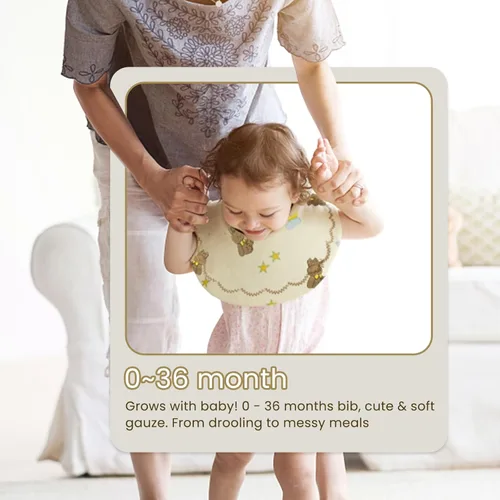 Vista 3 de Baberos de muselina para bebé niña niño para babeo y dentición, paquete de 10