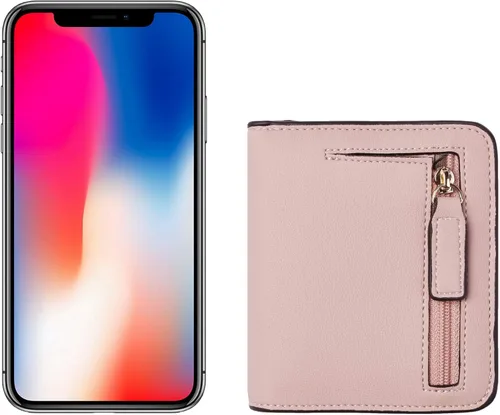 Vista 6 de Toughergun Billetera plegable de cuero genuino para mujer, pequeña y compacta, con bloqueo RFID y ventana de identificación