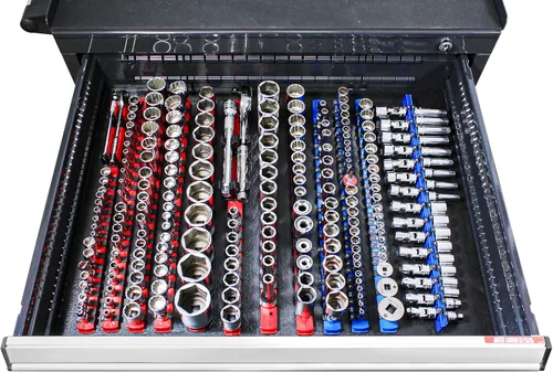 Vista 7 de Ernst Manufacturing Organizador magnético de enchufes de 8 pulgadas con clips de bloqueo giratorio de 9 3/8 pulgadas, azul (8408M-Blue-3/8)