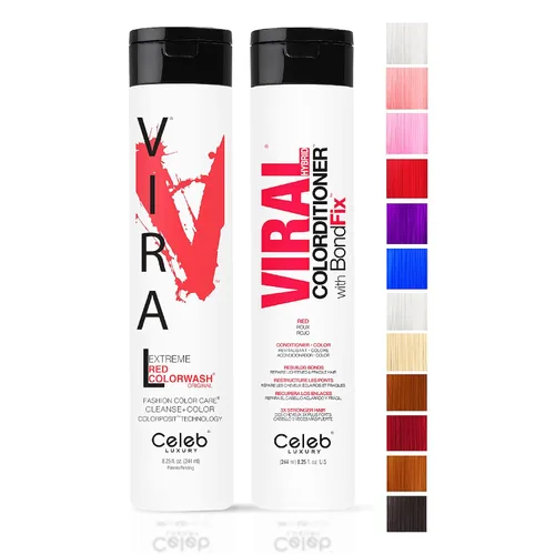 Vista 8 de Celeb Luxury Intense Color Depositing Colorwash Shampoo + BondFix Rebuilder, tinte vegano para el cabello, a base de plantas de origen sostenible