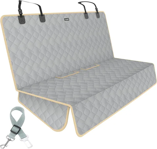 Vista 9 de Funda de asiento trasero para niños en el automóvil Protector de asiento de automóvil 100% impermeable para perros con cinturón de seguridad