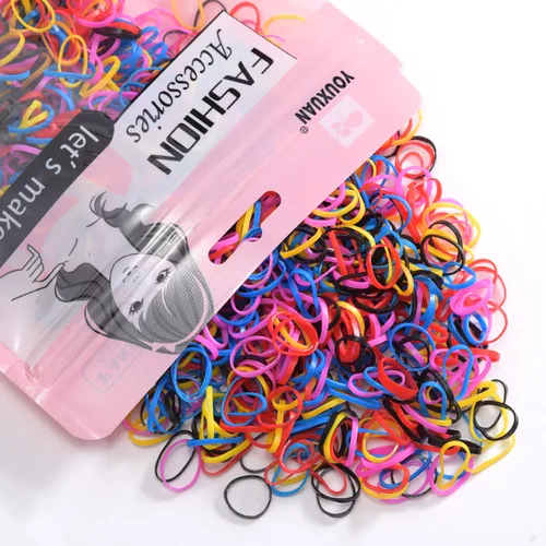 Vista 7 de Youxuan Paquete de 1000 bandas elásticas para el cabello de goma antideslizantes para niñas, color negro