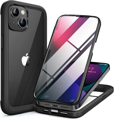 Vista 148 de Miracase Funda magnética para iPhone 14 de 6.1 pulgadas, protector de pantalla de vidrio templado integrado + protector de lente, compatible