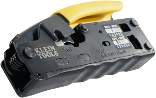 Vista 8 de Klein Tools VDV226-107 Crimpadora modular compacta de cable de datos de trinquete/pelacables/cortador de alambre, CAT6, CAT5, CAT3, cable de voz