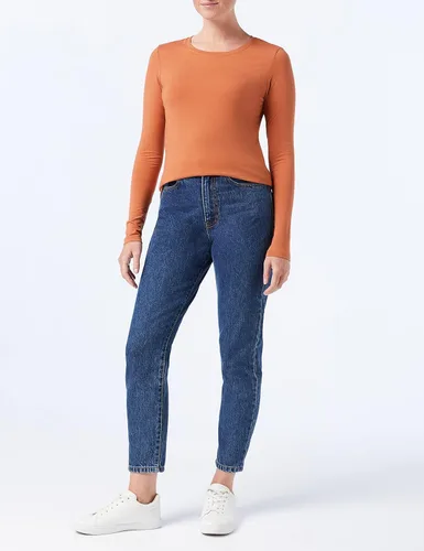 Vista 2 de Tienda Essentials - Camiseta de manga larga con cuello redondo para mujer, ajuste clásico (disponible en tallas extragrandes)