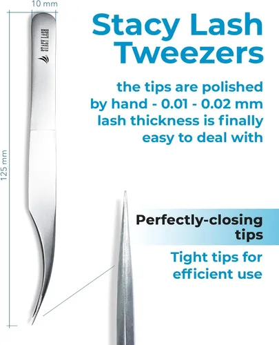 Vista 2 de Stacy Lash STL-1 Pinzas de extensión de pestañas aislantes/Suministros para extensiones clásicas y pestañas postizas individuales/Herramienta