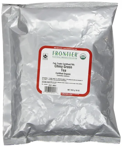 Frontier Co-op Té verde orgánico de China, bolsa a granel de 1 libra, té verde chino hoja suelta, aromático, sabroso y relajante, perfecto para té y