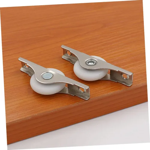 Vista 2 de DOITOOL 4 piezas de cortina de gabinete para puerta corrediza, rodillos de puerta de granero, ruedas de pastor, plástico para ventana, rodillo