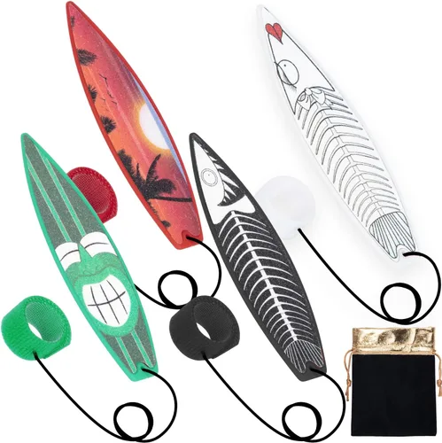Vista 7 de Tabla de surf con dedos para paseo en automóvil, 6 mini tabla de surf de viento para ventana de coche