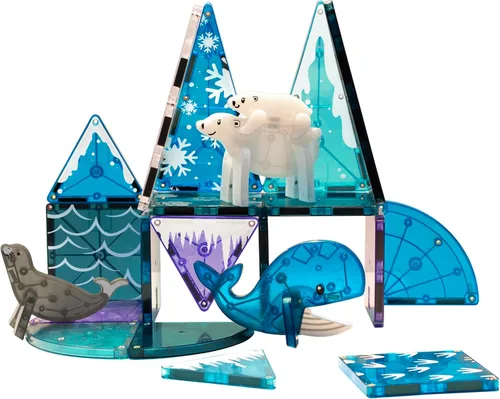 Vista 6 de MAGNA-TILES Arctic Animals - Juego de construcción magnética de 25 piezas, la marca original de construcción magnética