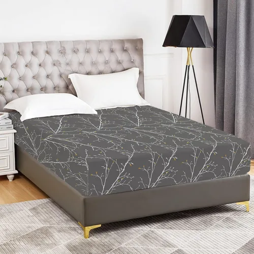 Vista 31 de YIYEA Sábana Bajera con Flores, Sábana Bajera de Bolsillo Profundo de Microfibra Cepillada Doble Premium Tamaño Individual, Sábana Bajera Inferior