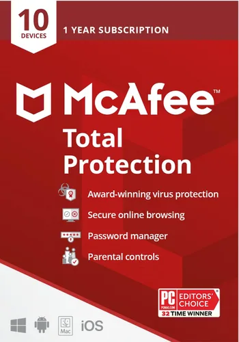 Vista 8 de McAfee Protección total 2022 3 dispositivos Software de seguridad antivirus de Internet VPN, administrador de contraseñas, monitoreo de web