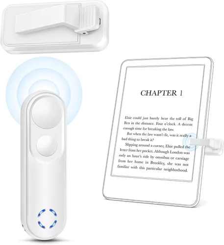 Vista 10 de RF - Control remoto de volteo de página para Kindle Paperwhite Oasis Scribe Kobo, volteador de página con clic para Kindle, accesorios para iPhone