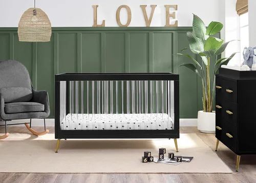 Vista 2 de Delta Children Sloane Crib - Juego de muebles de bebé de 7 piezas, incluye: cuna convertible, cómoda, cambiador, colchón de cuna, sábanas bajeras