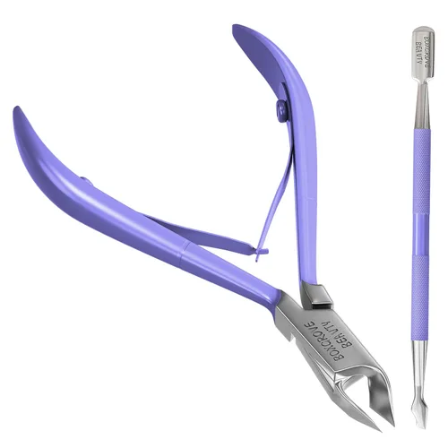 Vista 12 de Cortador de Cutículas Profesional de Acero Inoxidable Alicates de Cutículas con Cuchillas Afiladas y Doble Resorte Cortaúñas de Cutículas