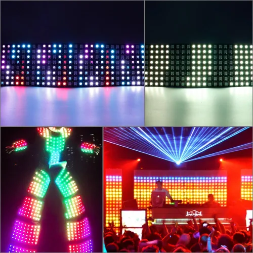 Vista 6 de WS2812B RGB LED Digital Flexible Panel de luz direccionable individualmente WS2812 8X8 16X16 8X32 Módulo LED Matriz Pantalla DC5V