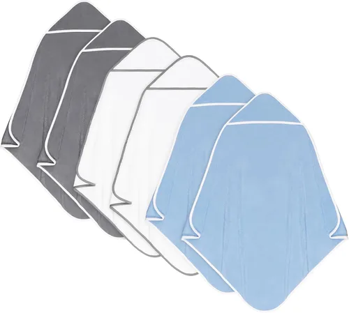Vista 10 de Orighty Toalla de baño con capucha para bebé con cinco manoplas, toalla de baño supersuave de 28 x 28 pulgadas con capucha para bebés, bebés