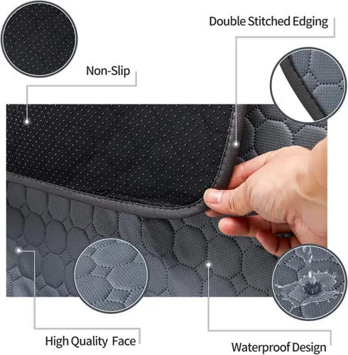 Vista 2 de Paquete de 2 almohadillas lavables para orina de perros, 36 x 24 pulgadas, impermeables, reutilizables, para entrenamiento de mascotas, tapetes