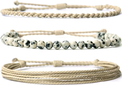 Vista 73 de Pulsera curativa hecha a mano con cuentas de piedra natural, regalo para hombres, pulsera de cuerda ajustable