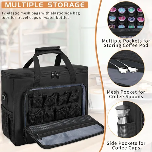 Vista 3 de Bolsa de transporte OUUTMEE para cafetera compatible con Keurig K-Slim/K-Express/K-Iced/Ninja PB051/PB041ST, bolsa de almacenamiento portátil