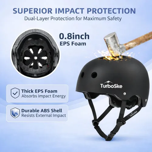 Vista 5 de Casco de patineta, casco BMX, casco multideporte, casco de bicicleta para niños, jóvenes, hombres, mujeres