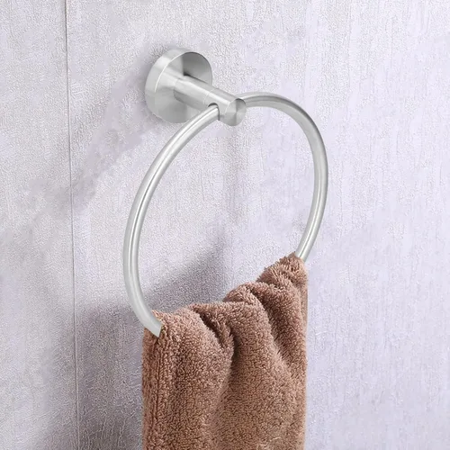 Vista 4 de Towel Ring Modern Circle Wall Mounted Stainless Steel Hand Towel Holder Towel Hanger Round Towel Rack Towel Rack Hangers Wall Mounted for Bathroom