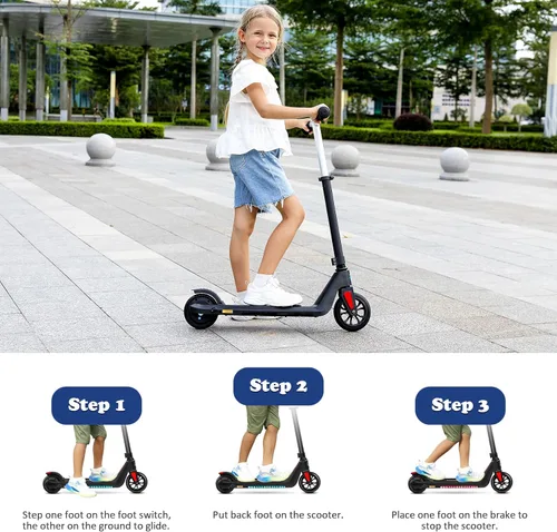 Vista 8 de Caroma Electric Scooter for Kids Ages 6-14, 120W Motor & 15 Mph, 85 Mins Ride Time, Adjustable Height & Speed, LED Display, Kids Electric Scooter
