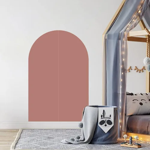 Vista 6 de Supzone Calcomanías de pared con diseño de arco bohemio, para despegar y pegar, decoración de pared extraíble, bloque de color, arte mural