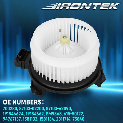 Vista 4 de IRONTEK Motor de soplador HVAC 700230 con jaula de ventilador para Toyota 2009-13 Corolla, 2009-13 Matrix, 2006-18 RAV4, para Scion 2011-16 tC