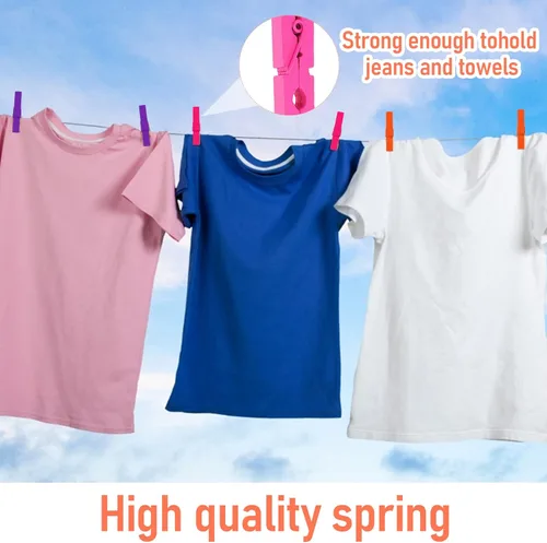 Vista 6 de 100 alfileres de madera, pinzas de color de 2.8 pulgadas, alfileres de ropa coloridos, pinzas de ropa coloridas, clips de madera para manualidades