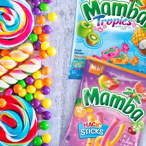 Vista 5 de Needzo Ultimate Mamba - Juego de regalo de dulces masticables surtidos con sabor a frutas, dulces masticables envueltos individualmente, surtido